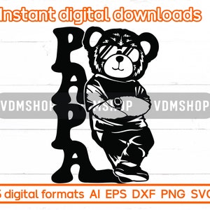 Papa Bear svg, Best Dad svg, Dia dos Pais svg, Dad Shirt svg Designs Files For Cricut, Silhouette, Laser cut, Sublimation, dxf, eps, png