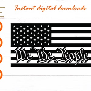 We The People American Flag SVG, Patriotic SVG, Zweite Änderung SVG Dateien für Cricut, Silhouette, Laser cut, Sublimation, dxf, eps, png, svg