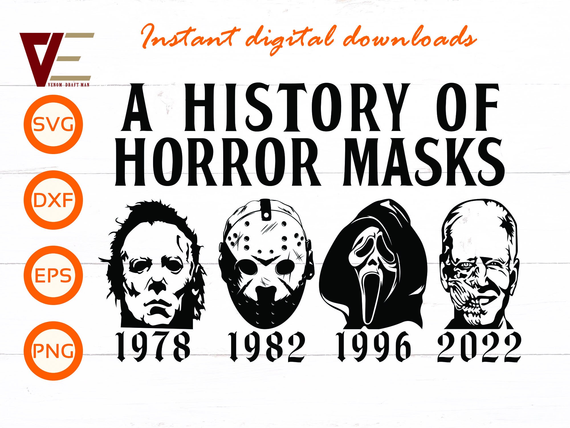 A History of Horror Masks SVG American Horror Story Halloween Etsy