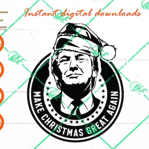 Trumpmas Make Christmas Great Again Svg, Trump Christmas Make America Great Again Svg-bestanden voor Cricut, Silhouet, Lasergesneden, Sublimatie