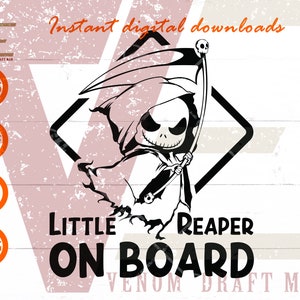 Kleine monsters aan boord Svg, Little Reaper Baby aan boord teken Svg-bestanden voor Cricut, silhouet, lasergesneden, sublimatie, dxf, eps, png, svg