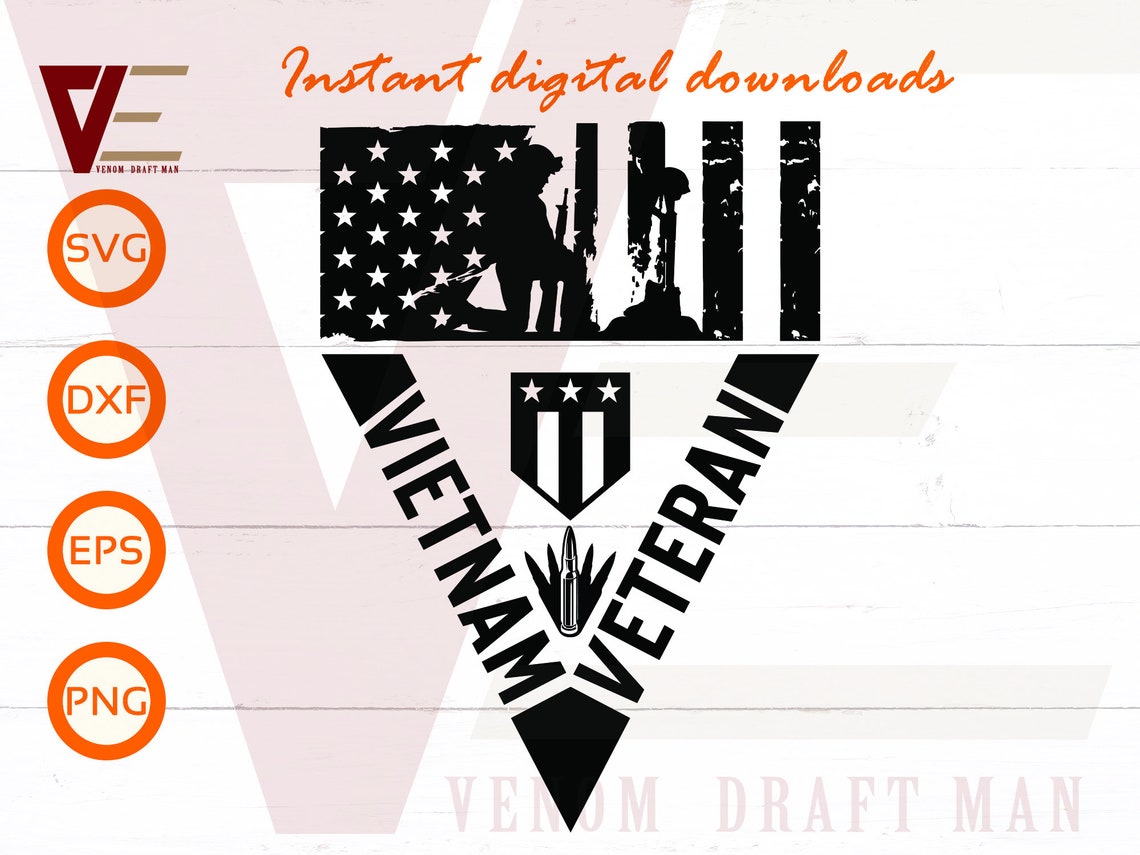 Vietnam Veteran Svg Veteran Saluting Svg American Flag Svg - Etsy