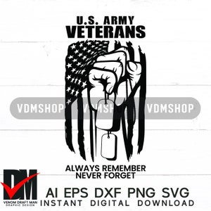 US Army Veterans Always Remember Never Forget svg, Veterans Day svg Files For Cricut, Silhouette, Laser cut, Sublimation, dxf, eps, png