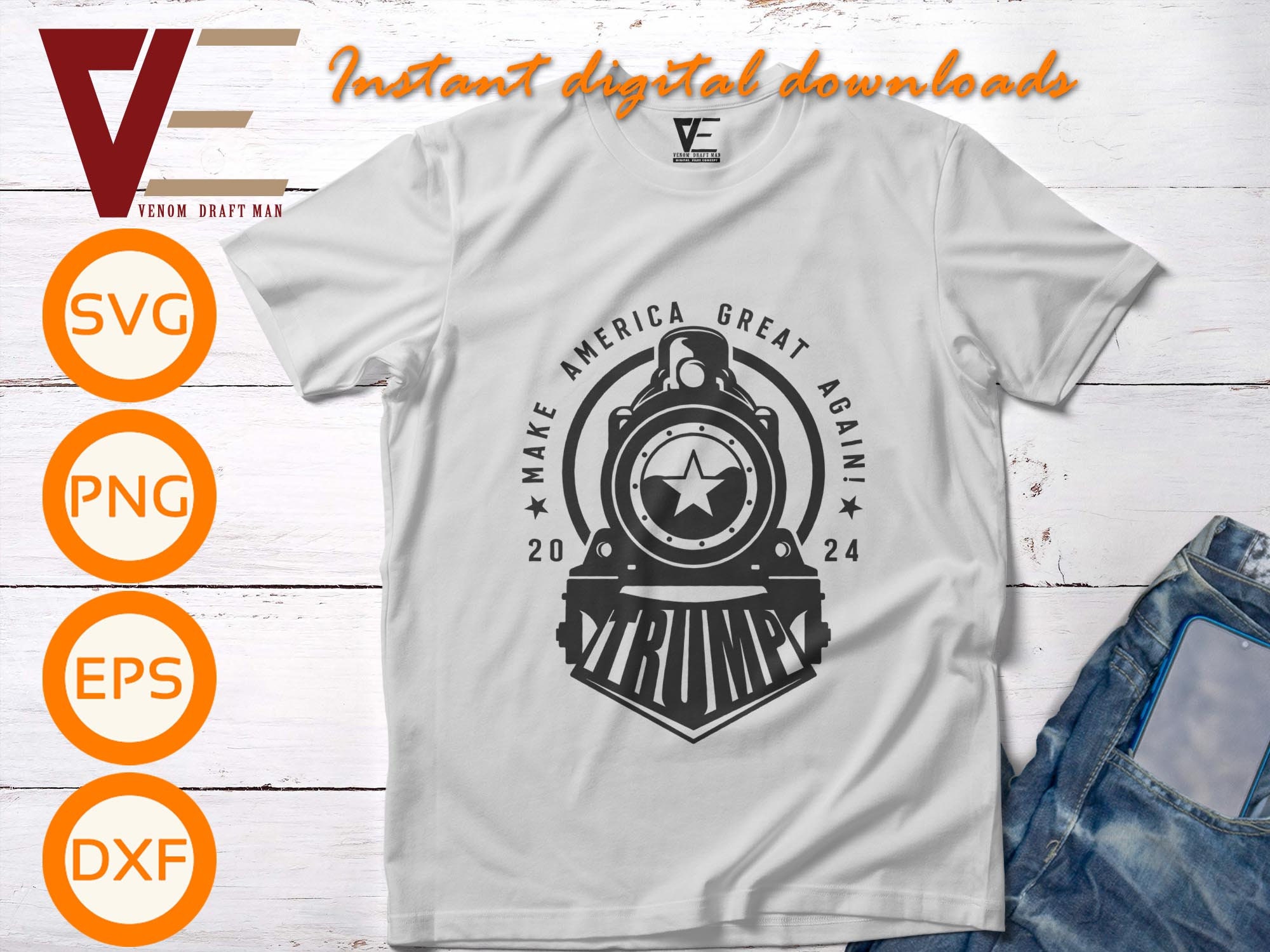 Trump Train 2024 SVG Make America Great Again SVG Trump MAGA Etsy