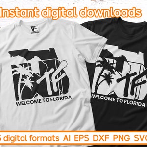 WTF Welcome To Florida SVG, lustige Florida Shirt Ideen, lustige Designs geschnitten Dateien für Cricut, Silhouette, Laser cut, Sublimation, dxf, eps, png