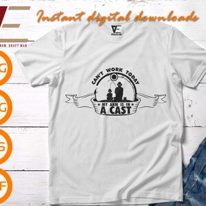 Kan vandaag niet werken Mijn arm is in een cast, vissen Buddy, grappige vissen citaten Svg bestanden voor Cricut, Silhouet, Laser cut, Sublimatie, eps, png