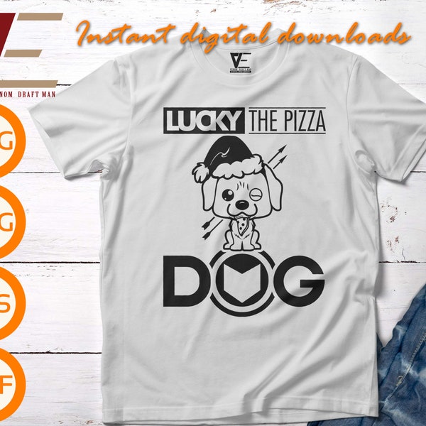 Lucky The Pizza Dog Svg, Hawkeye Pizza Dog Svg, MCU Series Svg Files For Cricut, Silhouette, Laser cut, Sublimation, dxf, eps, png, svg