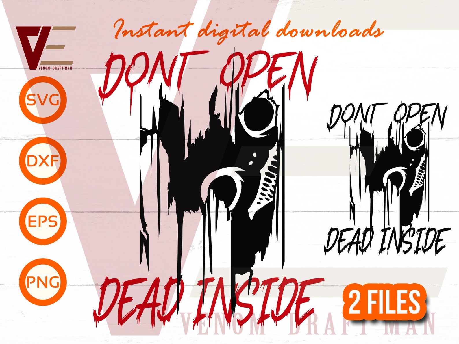 Noone Brand "Don't Open Dead Inside" Schild | Retro Metall-Blechschild 30x20cm