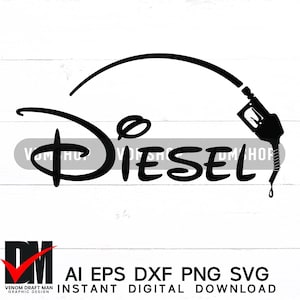 Dieselbrandstof svg, dieselmotor svg, dieselmonteur svg, grappige auto vinyl sticker ontwerpbestand voor Cricut, silhouet, lasergesneden, png, dxf-bestand