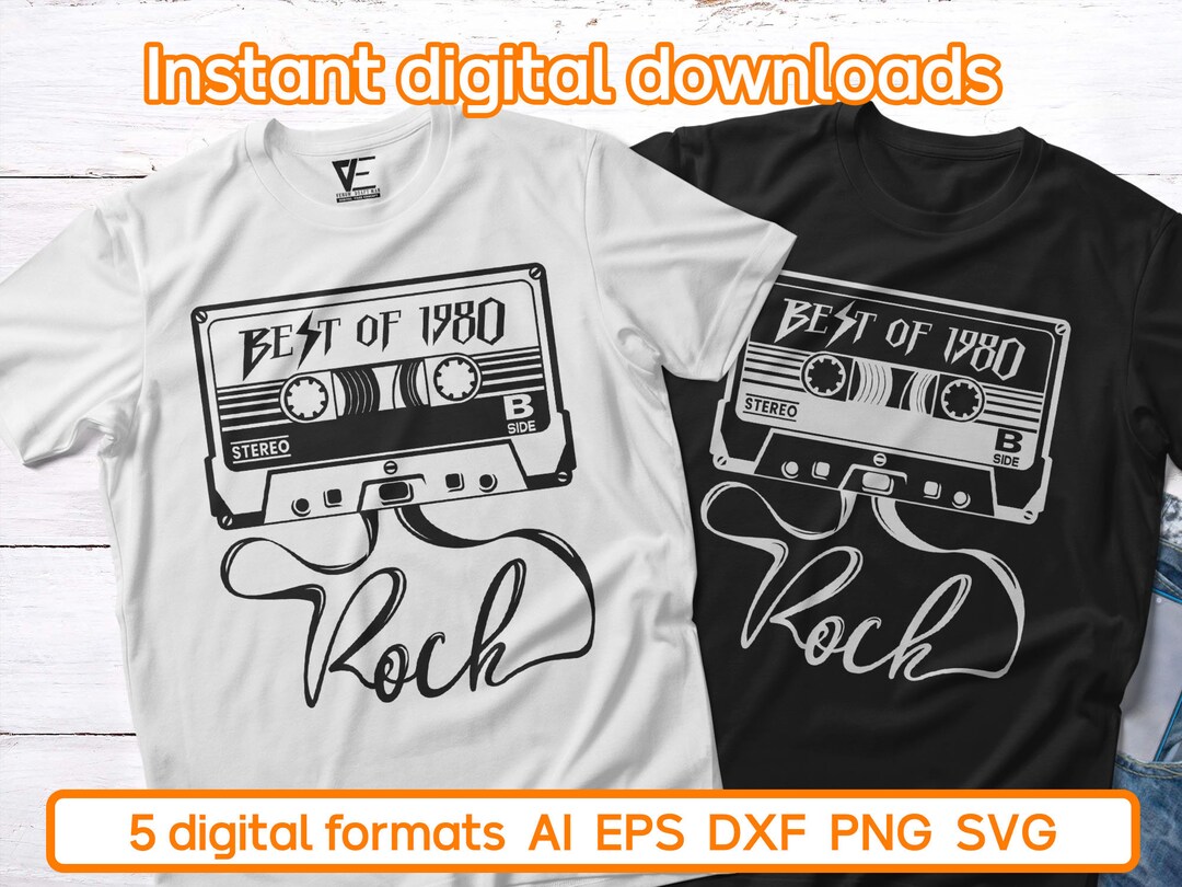 Best of 1980 Rock N' Roll Cassette Tape Svg 80s Happy - Etsy