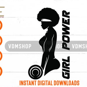 Black Woman svg, Fitness Girl svg, Afro Frau Svg, Plotterdatei Für Cricut, Silhouette, Laser cut, Sublimation, dxf, eps, png, svg