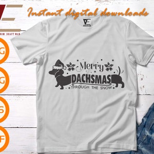 Merry Christmas Dog SVG, Dachshund Merry Christmas Shirt SVG Files For Cricut, Silhouette, Laser cut, Sublimation svg, dxf, eps, png