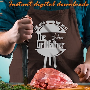 The Man The Meat The Grill Father Svg, Grill Quote SVG, Funny BBQ Cut File For Cricut, Silhouette, Laser cut, Sublimation, dxf, eps, png, svg