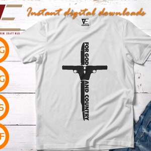For God And Country SVG, 2. Änderungssvg, Patriotische Schnittdateien svg für Cricut, Silhouette, Laser cut, Sublimation, dxf, eps, png, svg