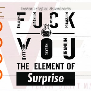 Lustige Perioden svg, Element Of Surprise Svg, Periodentabelle SVG Dateien für Cricut, Silhouette, Laser cut, Sublimation, dxf, eps, png, svg