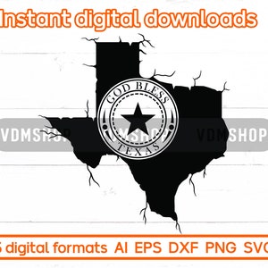 God Bless Texas svg, Texas Clipart, Texas State svg ontwerpen voor snijmachines, Cricut, silhouet, lasergesneden, sublimatie, dxf, eps, png,