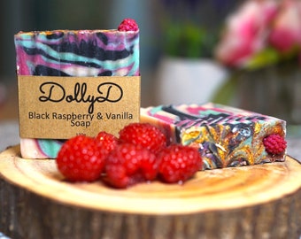 Black Raspberry and Vanilla Soap, Handmade, Vegan, Artisan Soap