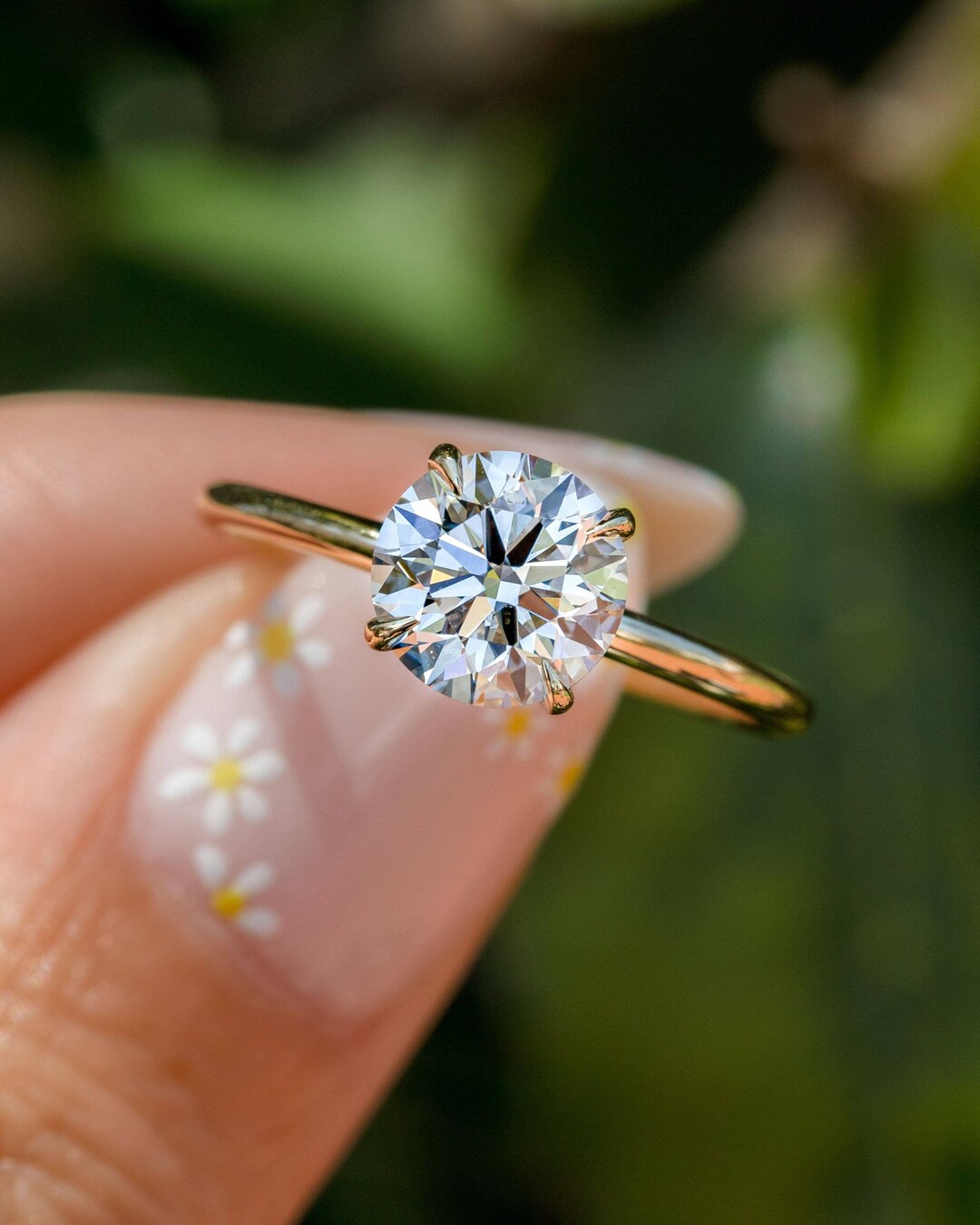 2.1 CT Round Cut Engagement Ring, Round Solitaire Ring, Wedding Ring, Sterling Silver Promise