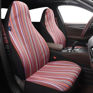 BoHo Purple Woven Blanket Handmade Car Seat Covers for Vehicles, Front Seat Covers for Women, Gift for Her