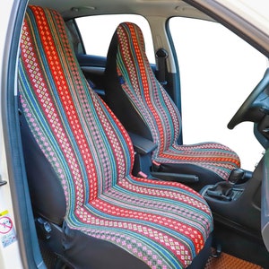 BoHo Colorful Pattern Handmade Car Seat Covers for Vehicles Full Set, Gift for Her/Him
