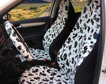 Animal Print Premium Leatherette Handmade Car Seat Covers Full Set for Vehicles, Gift for Him/Her