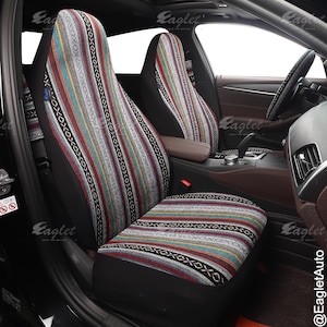 Mexican Baja Serape Blanket Handmade Car Seat Covers Full Set for Vehicles, Front and Back Seat Covers, Gift for Her/Him