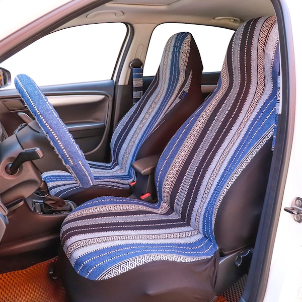 Mexikanische Serape Decke Autositzbezüge für Fahrzeuge Komplettset, handgefertigte Vorder- und Rücksitzbezüge, Geschenk für Sie und Ihn
