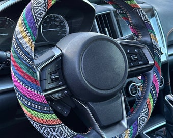 Peruvian-Inspired Steering Wheel Cover: Non-Slip, Universal Fit, 15-inch
