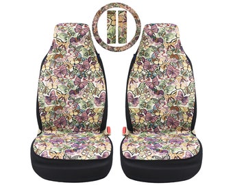 22PC Mystical Butterfly Purple Seat Cover Steering Wheel Set Universal Car Truck 22PC Mystical Butterfly Purple Seat Cover Steering Wheel Set Universal Car Truck