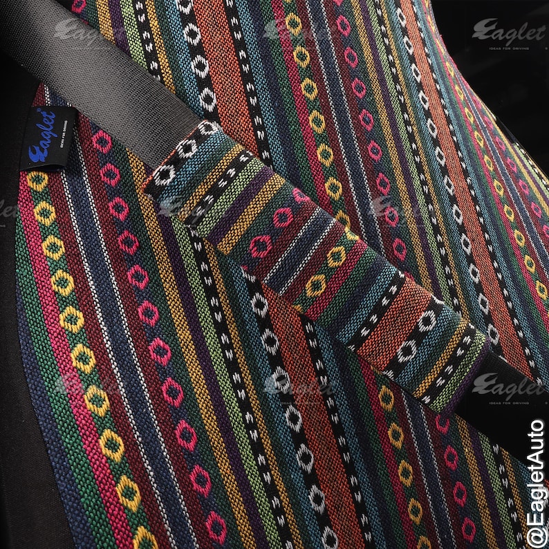 Peruanische 6-teilige gewebte Decke Handmade Full Set Autositzbezüge für Fahrzeuge, Auto Vorder- und Rücksitzbezüge, Geschenke für Sie / Ihn Bild 7