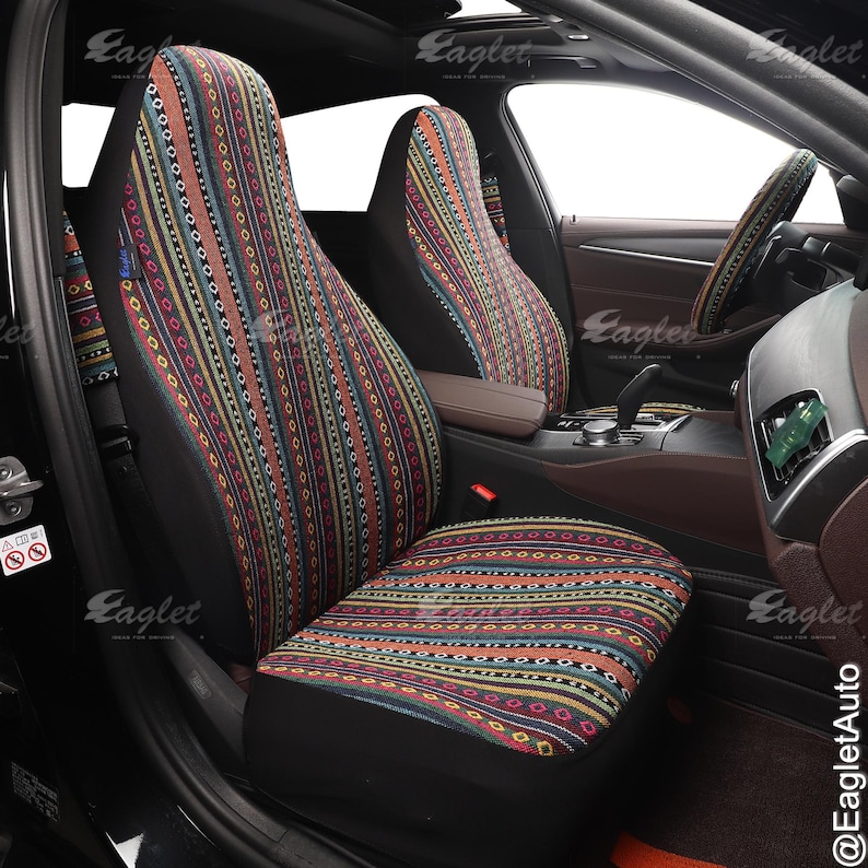 Peruanische 6-teilige gewebte Decke Handmade Full Set Autositzbezüge für Fahrzeuge, Auto Vorder- und Rücksitzbezüge, Geschenke für Sie / Ihn Full Set