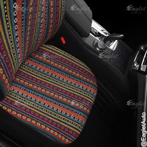Peruanische 6-teilige gewebte Decke Handmade Full Set Autositzbezüge für Fahrzeuge, Auto Vorder- und Rücksitzbezüge, Geschenke für Sie / Ihn Bild 8