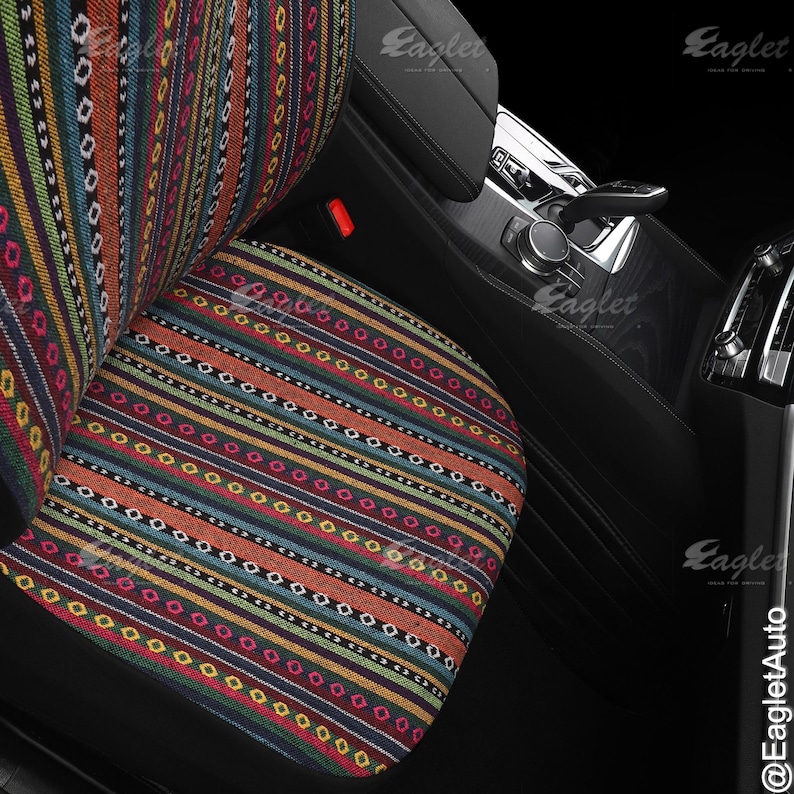 Peruanische 6-teilige gewebte Decke Handmade Full Set Autositzbezüge für Fahrzeuge, Auto Vorder- und Rücksitzbezüge, Geschenke für Sie / Ihn Bild 8