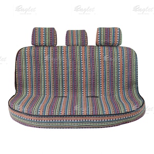 Peruanische 6-teilige gewebte Decke Handmade Full Set Autositzbezüge für Fahrzeuge, Auto Vorder- und Rücksitzbezüge, Geschenke für Sie / Ihn Back Seat