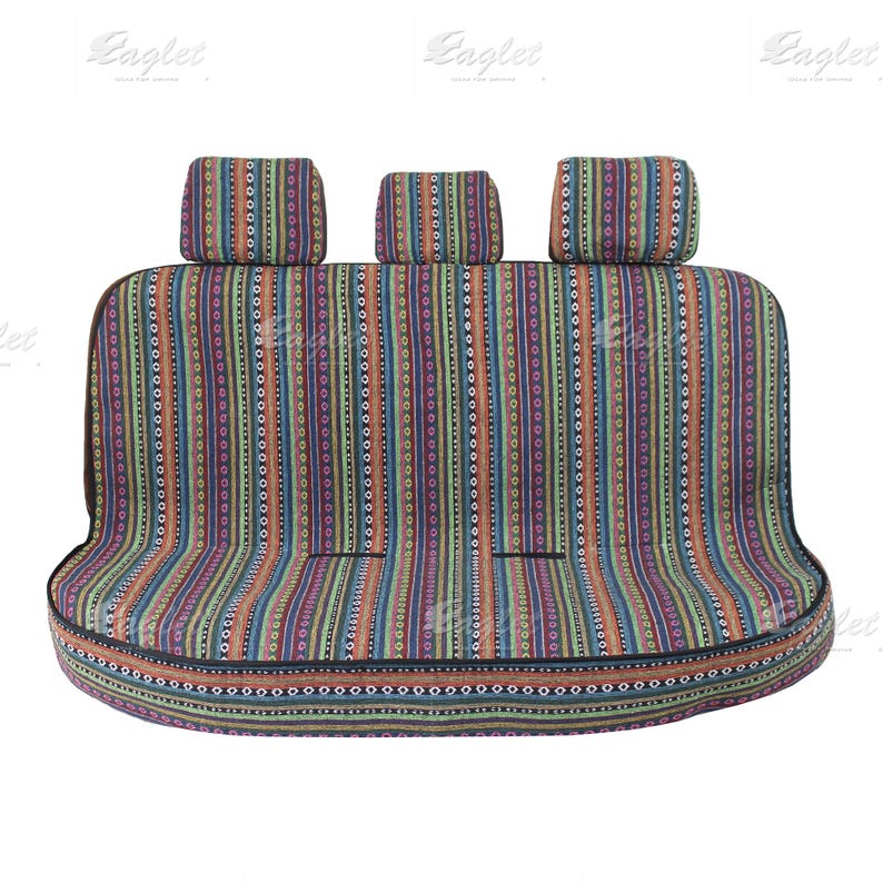 Peruanische 6-teilige gewebte Decke Handmade Full Set Autositzbezüge für Fahrzeuge, Auto Vorder- und Rücksitzbezüge, Geschenke für Sie / Ihn Back Seat