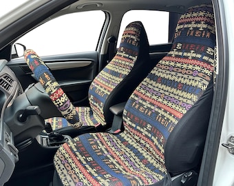 Aztec Front Set Car Seat Covers for Vehicles Sedans, SUVs, Trucks and Vans, Gift for Her/Him