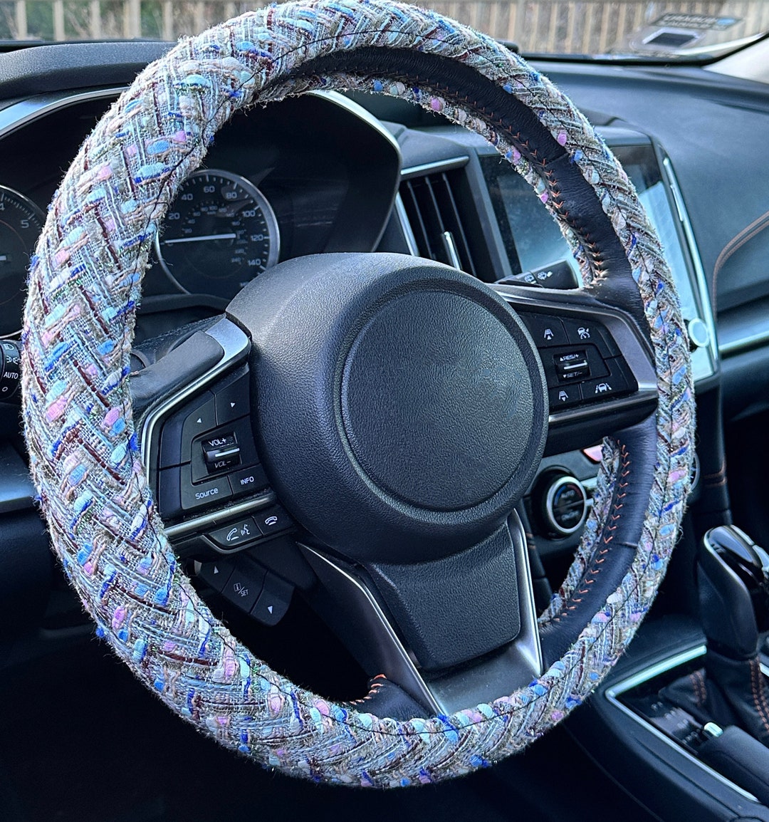 Steering Rack Wool Luxurious Wool Tweed Car Steering Wheel Cover for Vehicles, Cute Car ...