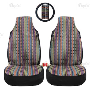 Peruanische 6-teilige gewebte Decke Handmade Full Set Autositzbezüge für Fahrzeuge, Auto Vorder- und Rücksitzbezüge, Geschenke für Sie / Ihn Front Seat Set