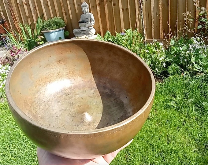 Rare Antique Museum Quality Shiva Lingam Tibetan Singing Bowl Himalayan Sound Healing Therapy Note A3