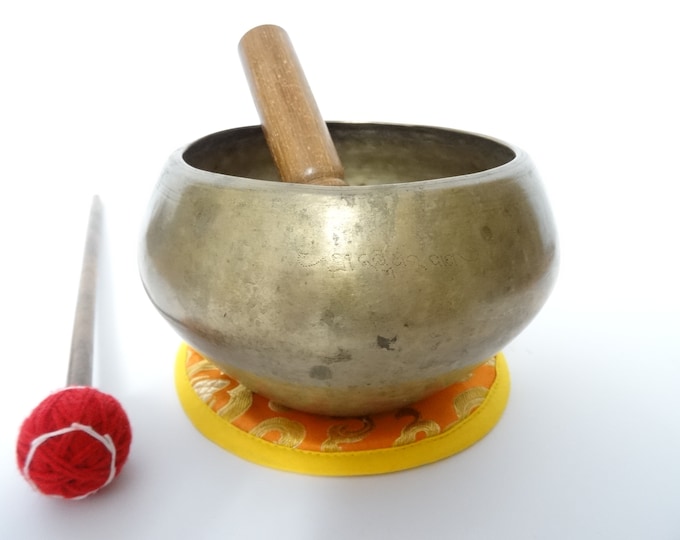 Antique Old Goalbati Buddha Singing Bowl Meditation Sound Therapy Healing G#4