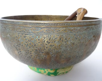 12.75" Hand Carved Old Jambati Tibetan Singing Bowl Sound Healing C3 Root