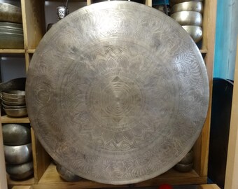 70cm Gong TamTam Nepalese Etched Gong Meditation Sound Therapy Gong Bath Note D#2 UK STOCK