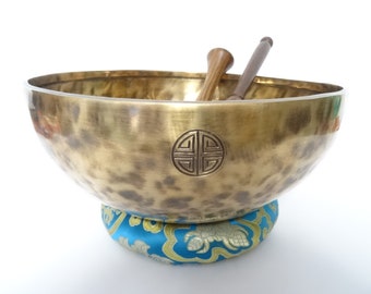 Full Moon Tibetan Singing Bowl Sound Therapy Healing Tibetan Himalayan Buddhism Note G#2 Throat 11" Very Large