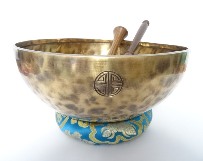 Full Moon Tibetan Singing Bowl Sound Therapy Healing Tibetan Himalayan Buddhism Note G#2 Throat 11" Very Large