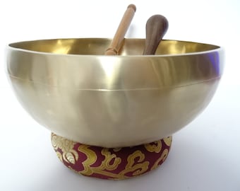 9.75" Large, Temple Sounds Therapy, Tibetan Singing Bowl, Hand Made, Healing, Note D3 Sacral