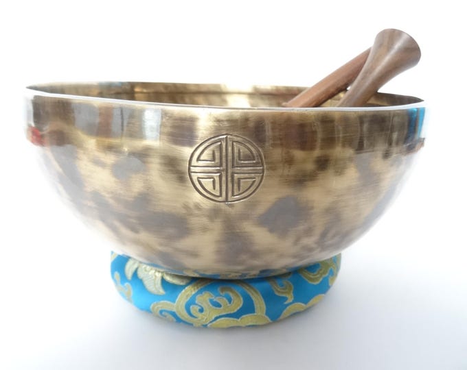 Full Moon Tibetan Singing Bowl: 9.75" C#3 Sound Therapy Bowl Root Chakra