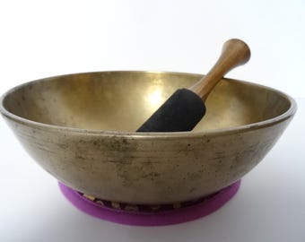 Antique Manipuri Tibetan Singing Bowl Meditation Himalayan Sound Therapy Healing D#3