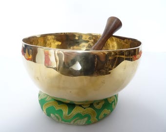7.25" Tibetan Singing Bowl: Handmade Sound Therapy, Note A#3 Third Eye