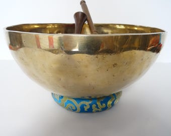 Large 11.25" Tibetan Singing Bowl: Handmade Sound Therapy, Note G2
