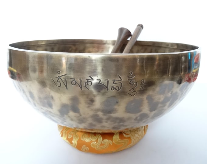Full Moon Tibetan Singing Bowl: 12.25" E2 Sound Therapy Bowl Solar Plexus Chakra
